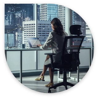 woman at desk with laptop